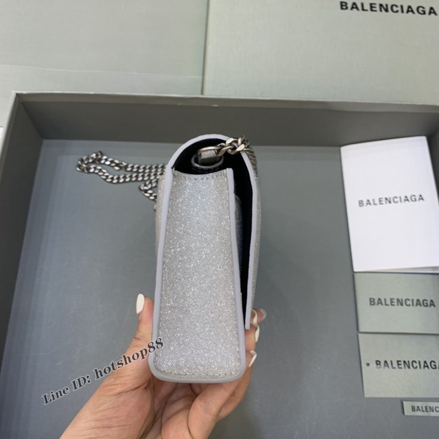 Balenciaga專櫃爆款灰色迷你女士肩背包 巴黎世家沙漏鏈條斜挎包 fyj1864